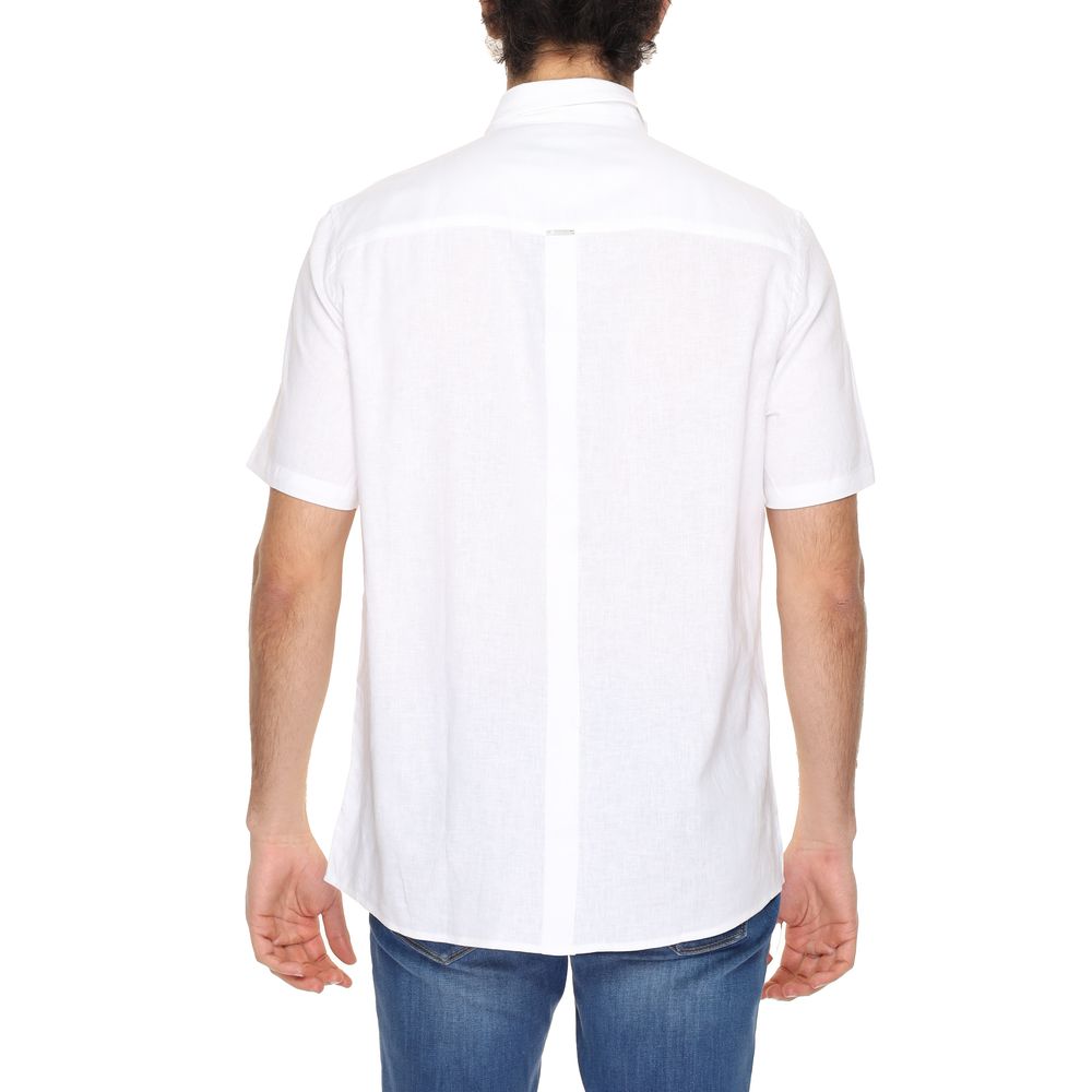 Antony Morato White Linen Shortsleeve Shirt | Regal Royce