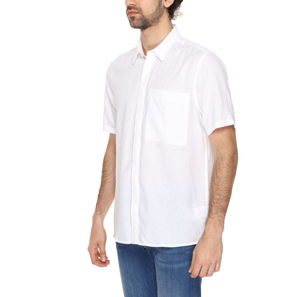 Antony Morato White Linen Shortsleeve Shirt | Regal Royce