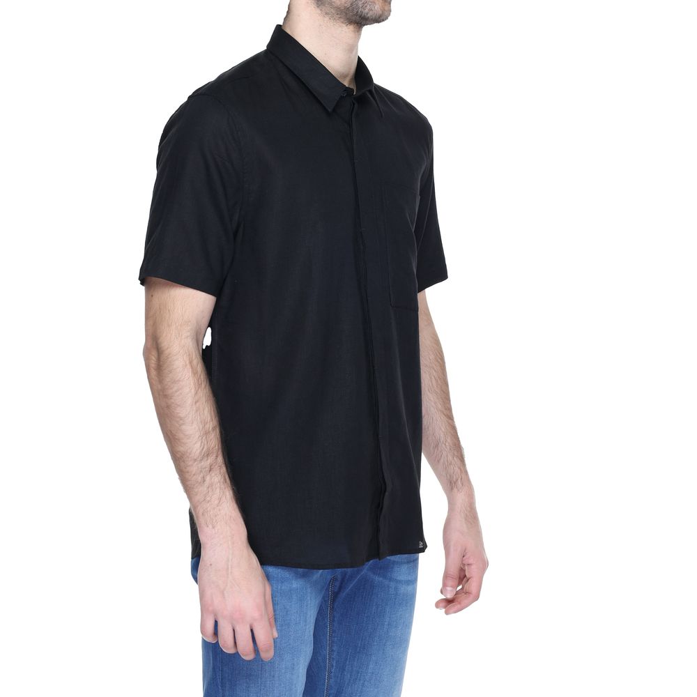 Antony Morato Black Linen Shortsleeve Shirt | Regal Royce