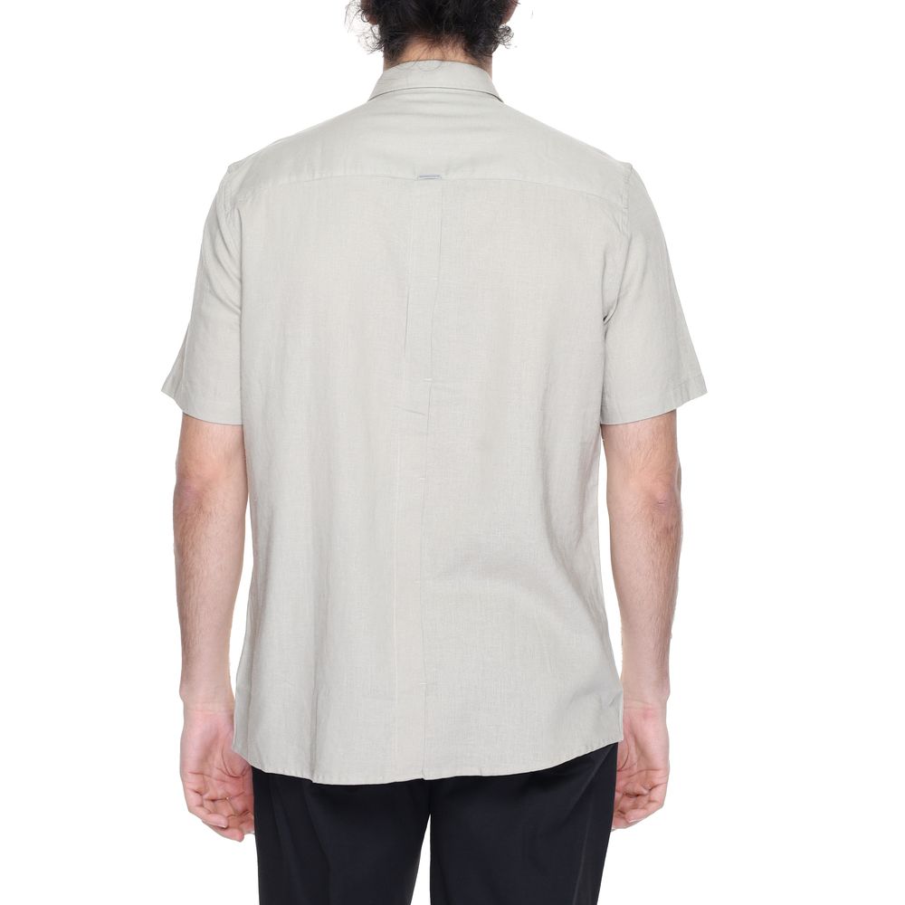 Antony Morato Beige Linen Shortsleeve Shirt | Regal Royce