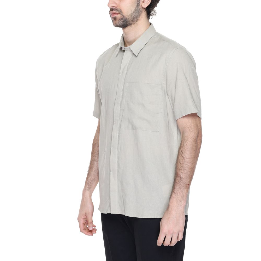 Antony Morato Beige Linen Shortsleeve Shirt | Regal Royce