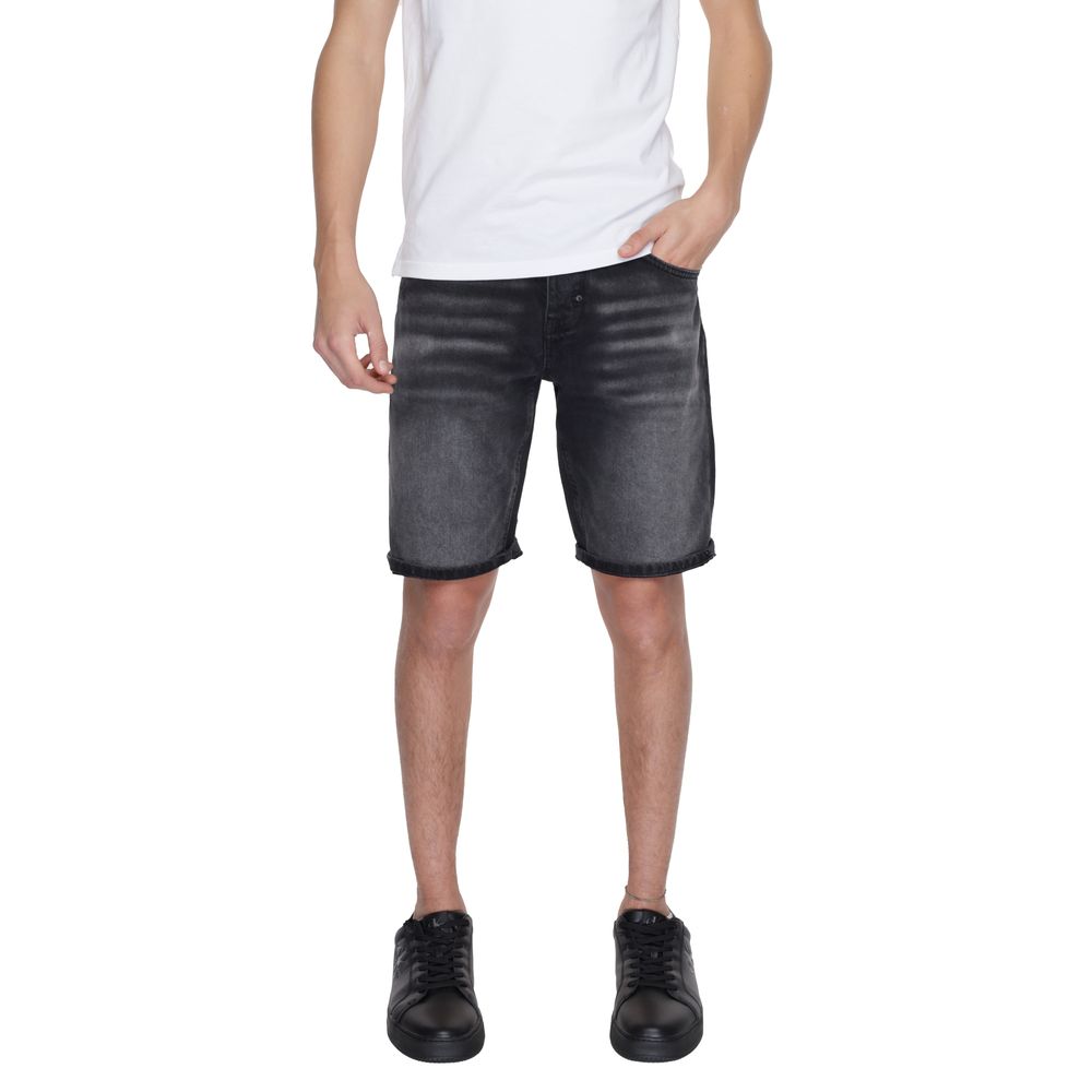 Antony Morato Black Cotton Bermuda Shorts | Regal Royce