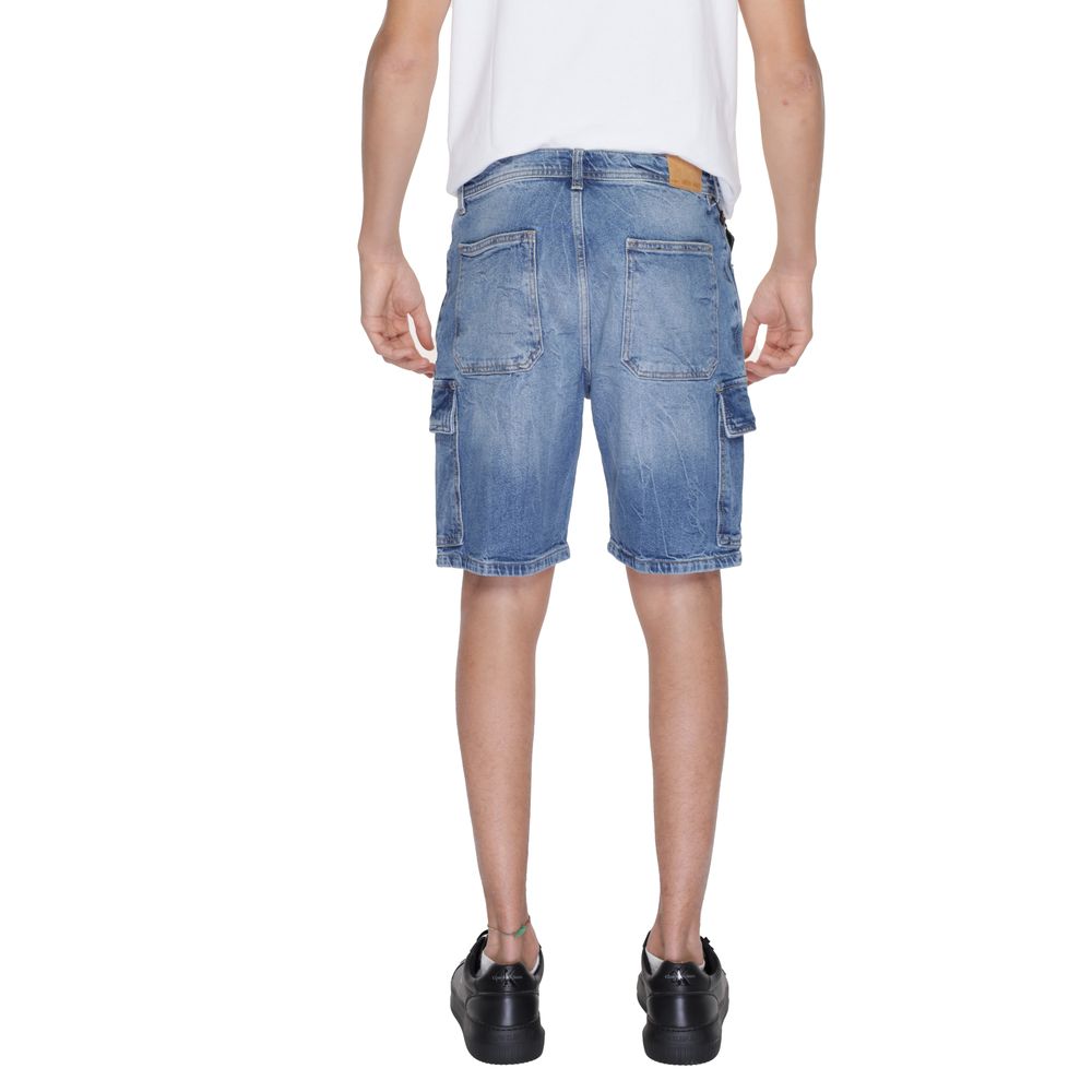 Antony Morato Blue Cotton Bermuda Shorts | Regal Royce