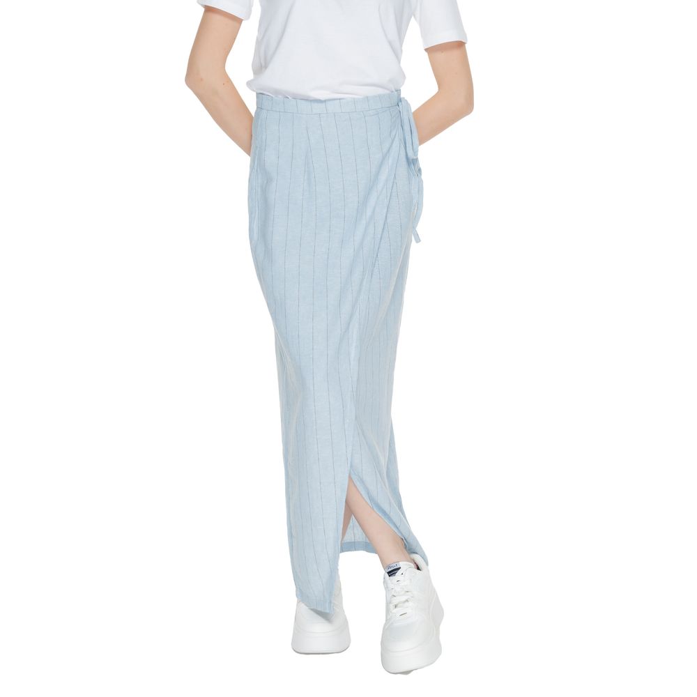 Vero Moda Light Blue Linen Long Skirt | Regal Royce