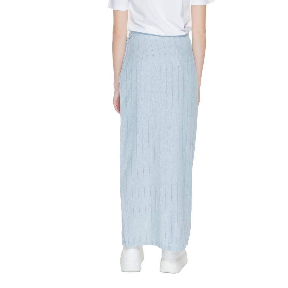 Vero Moda Light Blue Linen Long Skirt | Regal Royce