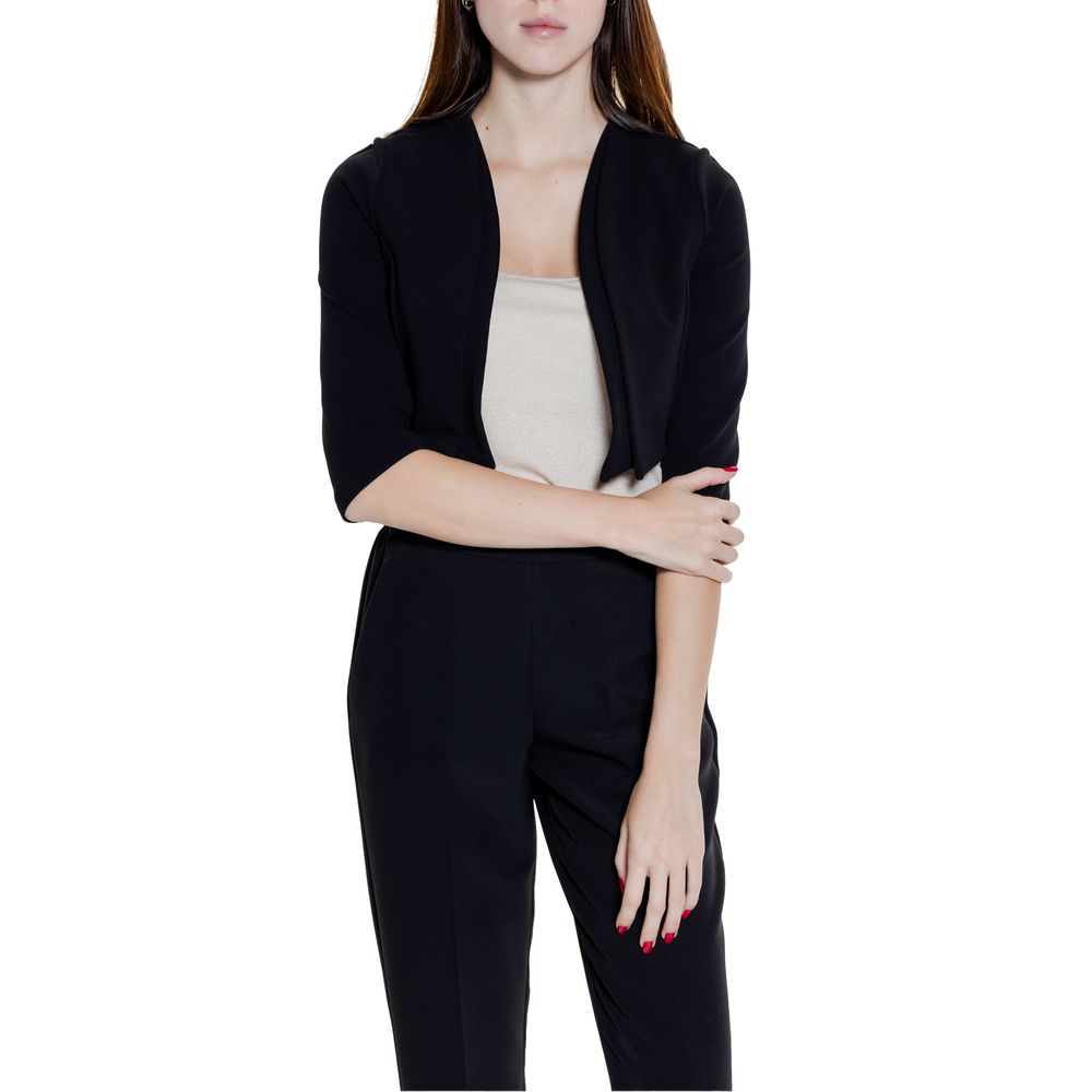Rinascimento Black Polyester Sleveless Jacket | Regal Royce