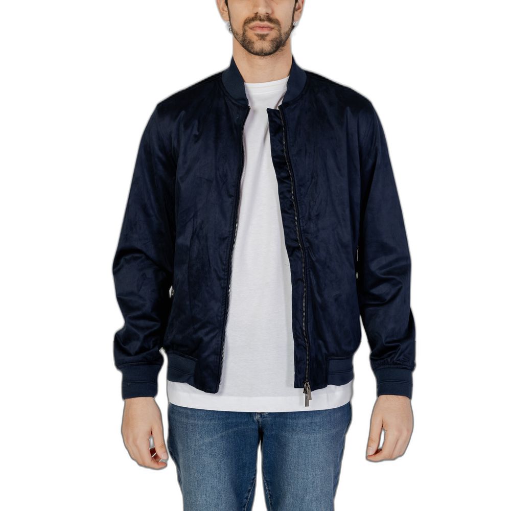 Hamaki-Ho Blue Polyester Bomber | Regal Royce