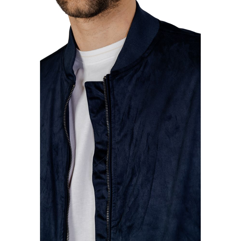 Hamaki-Ho Blue Polyester Bomber | Regal Royce
