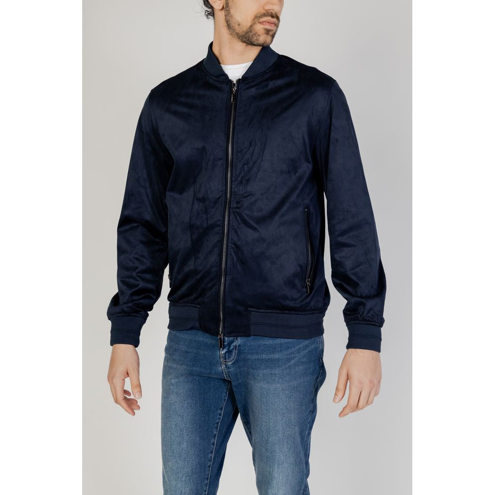 Hamaki-Ho Blue Polyester Bomber | Regal Royce