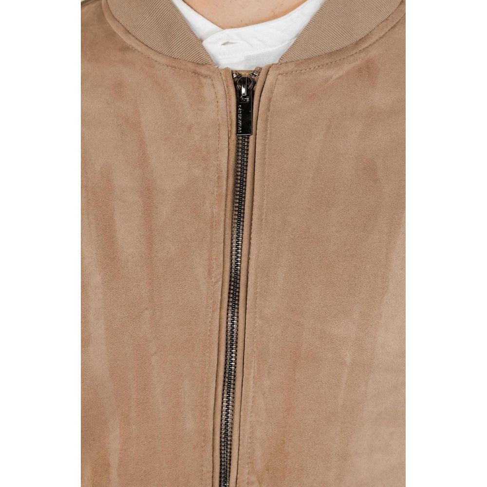Hamaki-Ho Brown Polyester Bomber | Regal Royce
