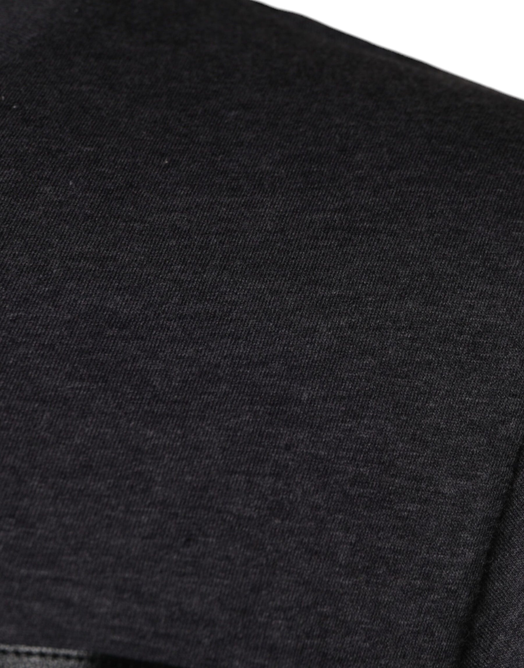 Dolce & Gabbana Gray Logo Patch Cotton Crew Neck T-shirt | Regal Royce