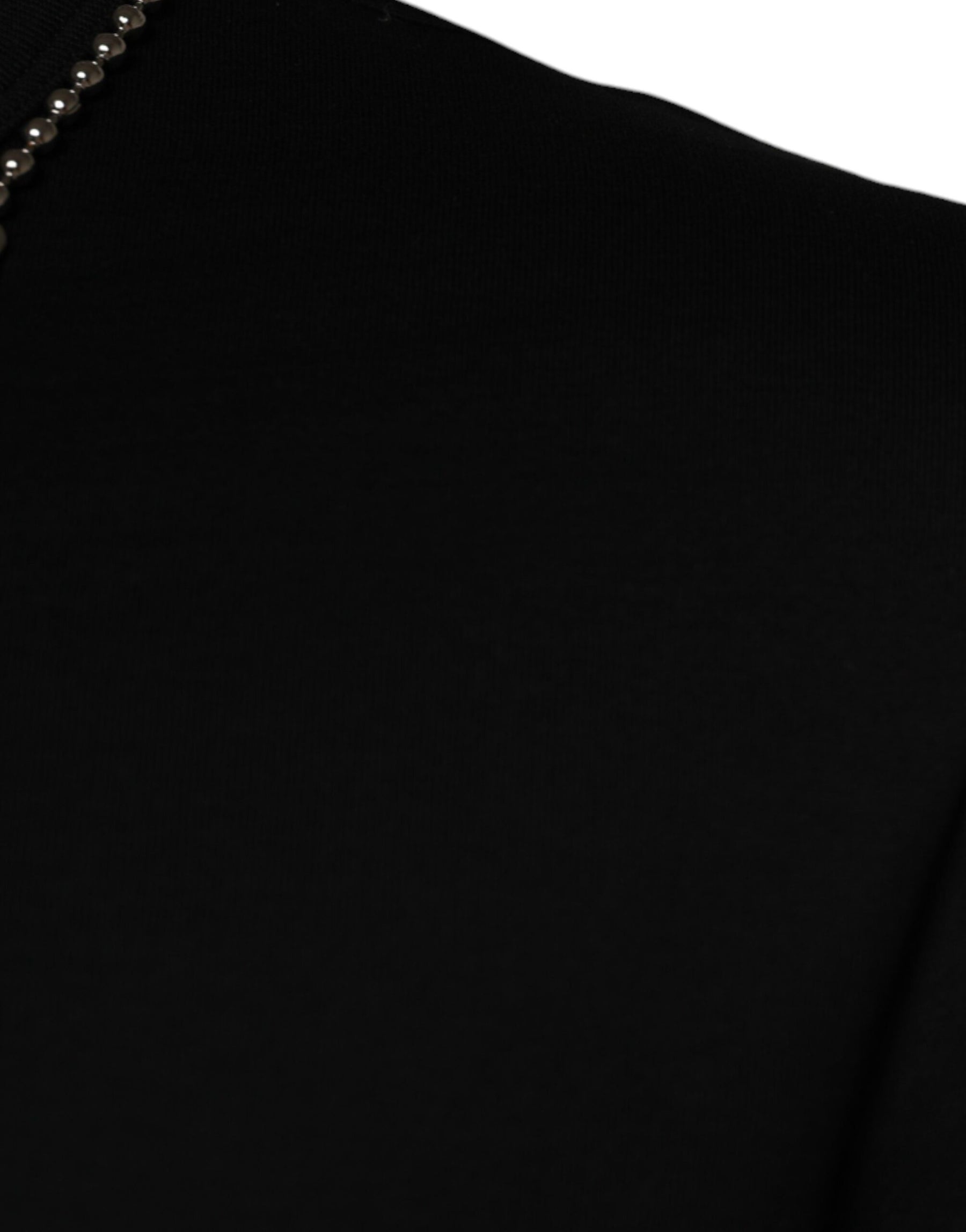 Dolce & Gabbana Black Cotton Necklace Embellished T-shirt | Regal Royce
