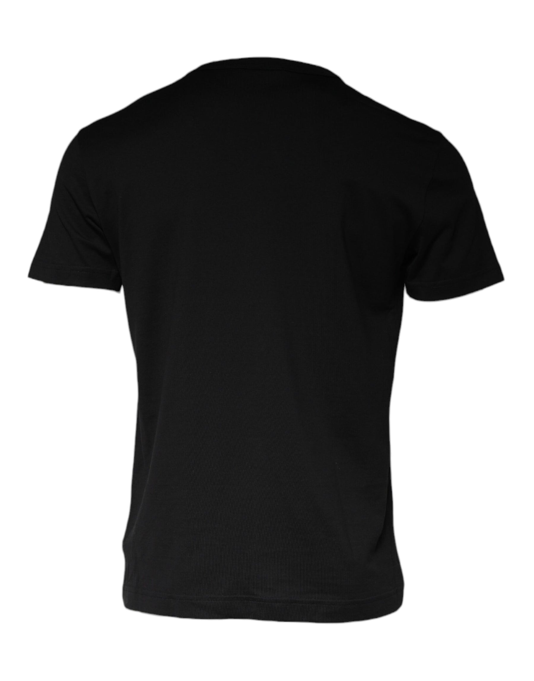 Dolce & Gabbana Black Cotton Necklace Embellished T-shirt | Regal Royce