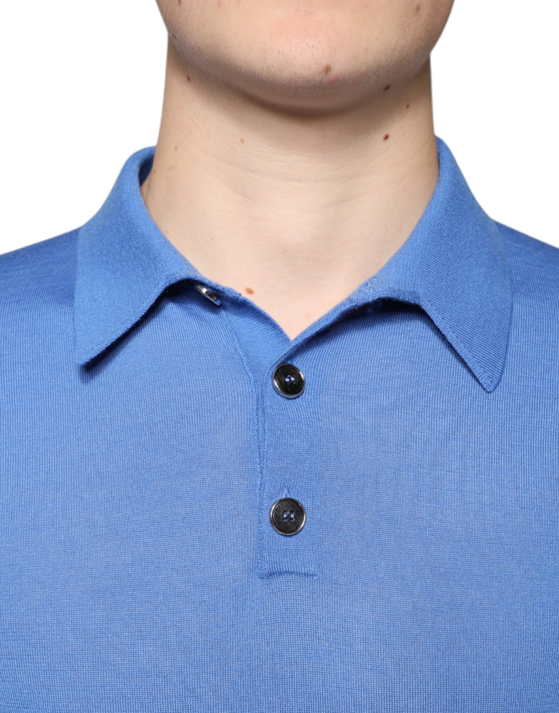 Dolce & Gabbana Blue Cashmere Short Sleeves Men Polo T-shirt | Regal Royce