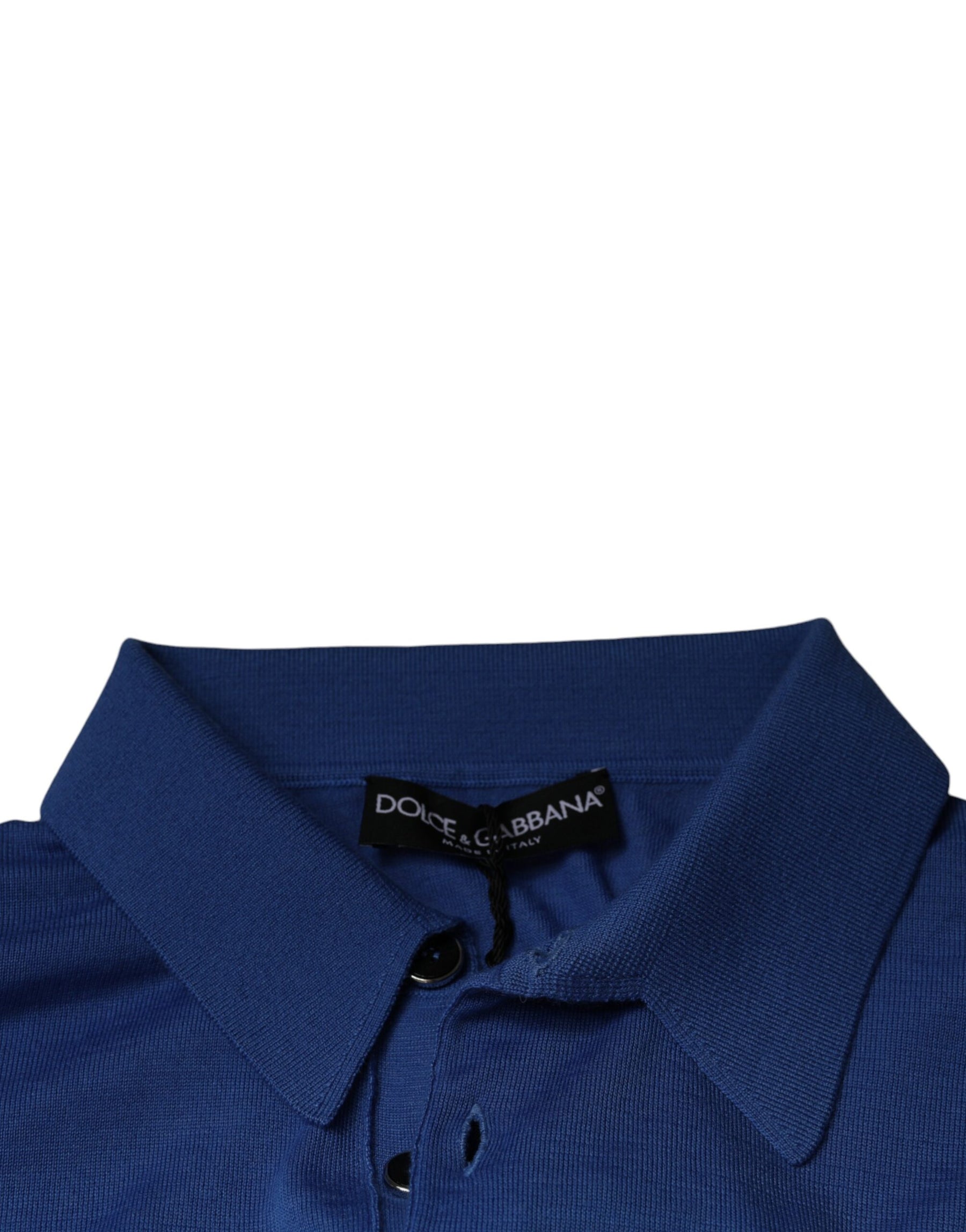 Dolce & Gabbana Blue Cashmere Short Sleeves Men Polo T-shirt | Regal Royce