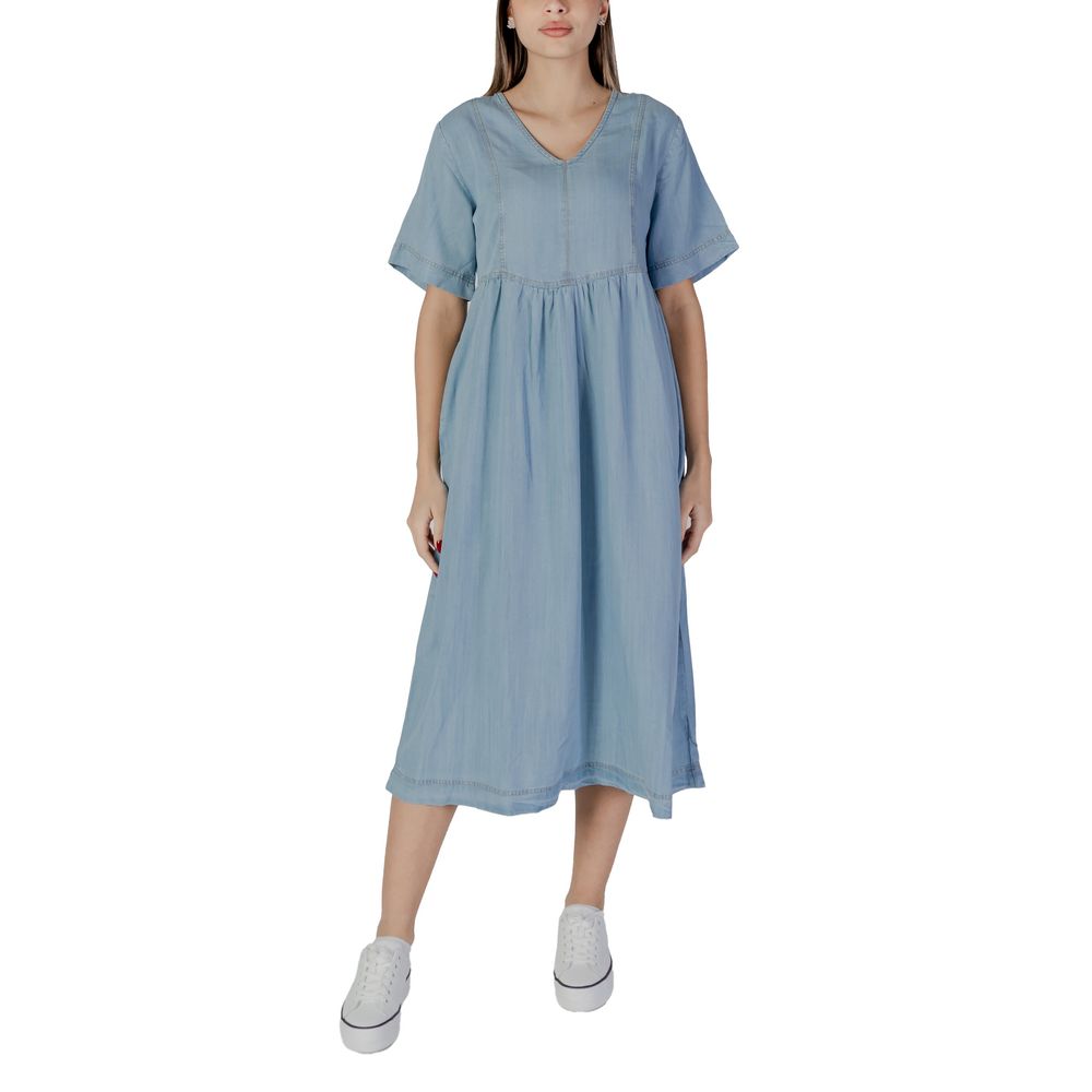 B.Young Light Blue Cotton Long Dress | Regal Royce