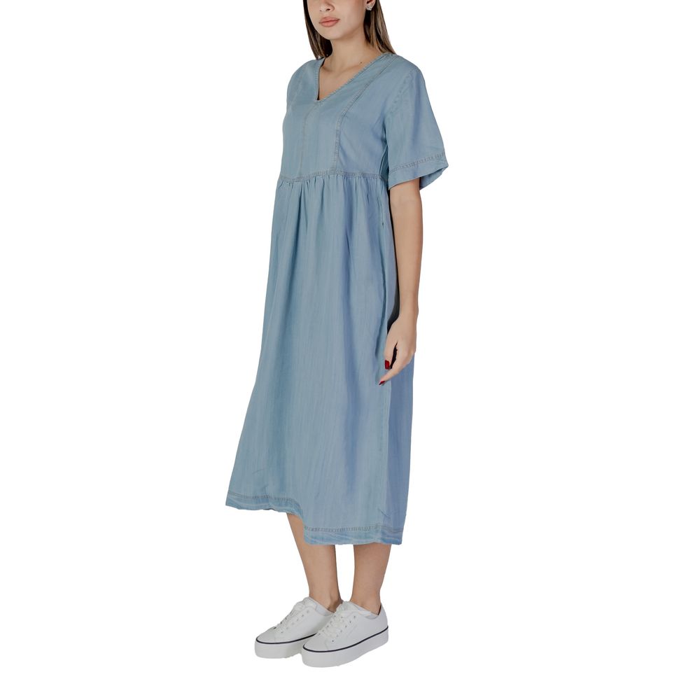 B.Young Light Blue Cotton Long Dress | Regal Royce