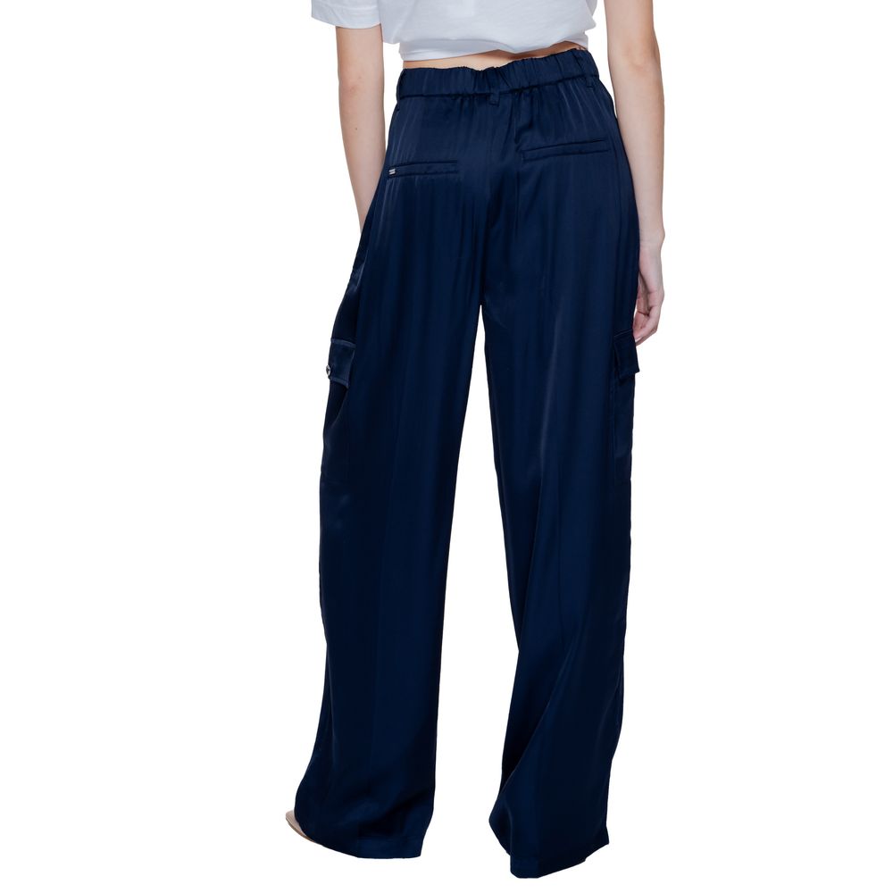 Street One Blue Viscose Casual Pants | Regal Royce