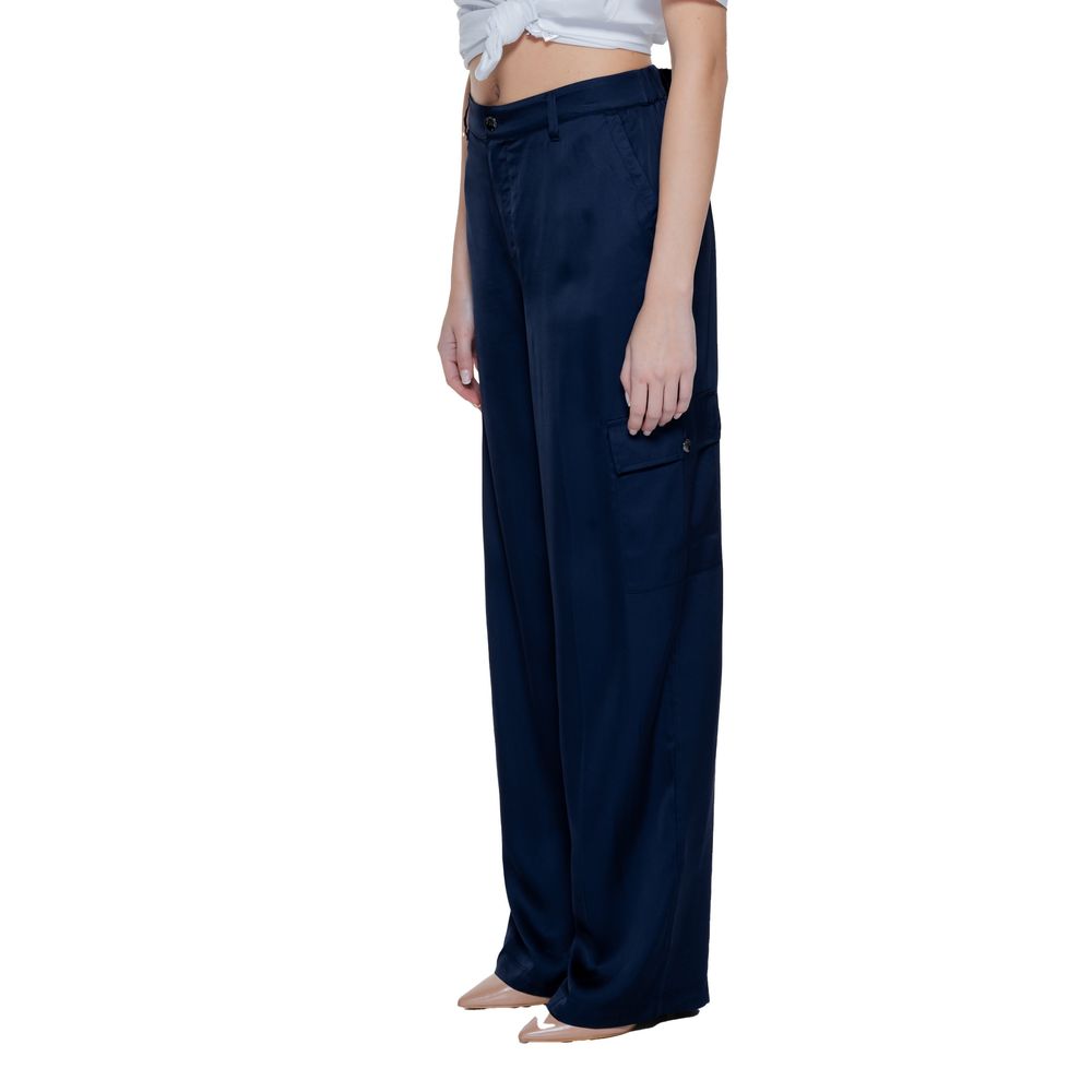 Street One Blue Viscose Casual Pants | Regal Royce