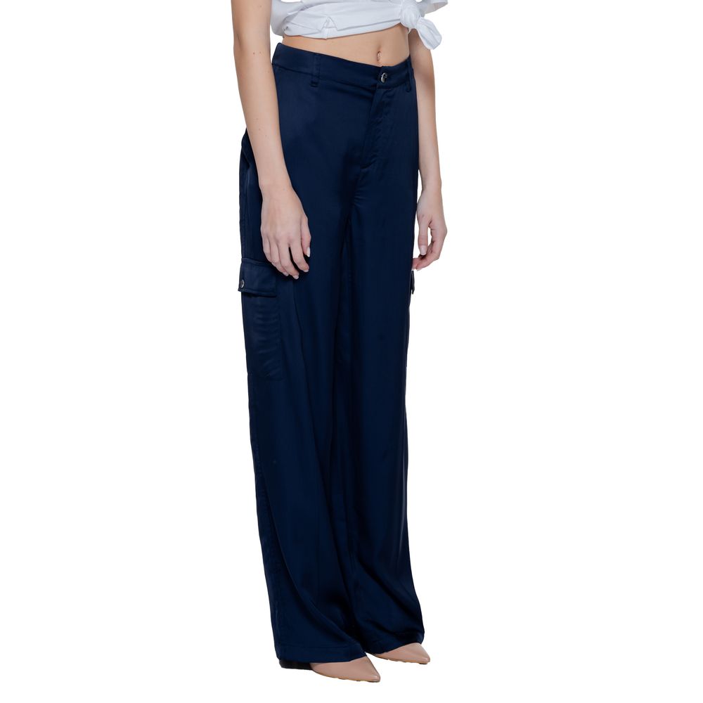 Street One Blue Viscose Casual Pants | Regal Royce