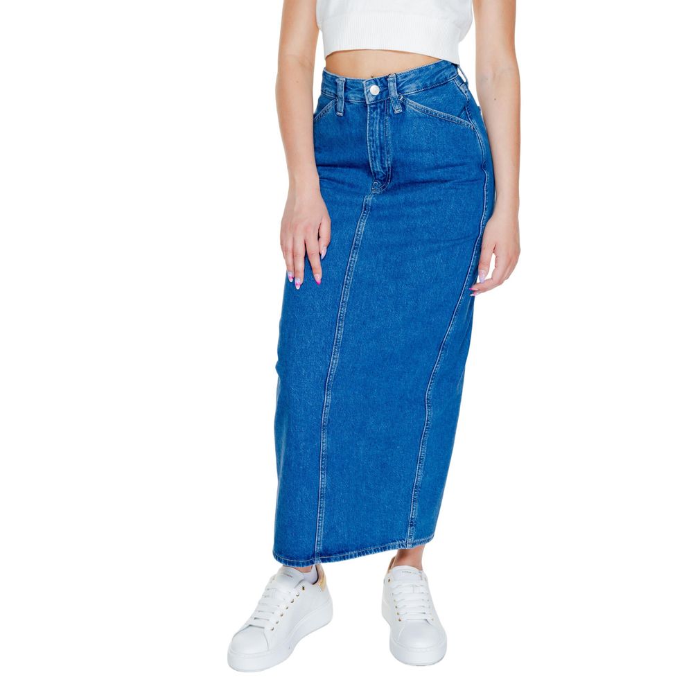 Calvin Klein Jeans Blue Cotton Long Skirt | Regal Royce