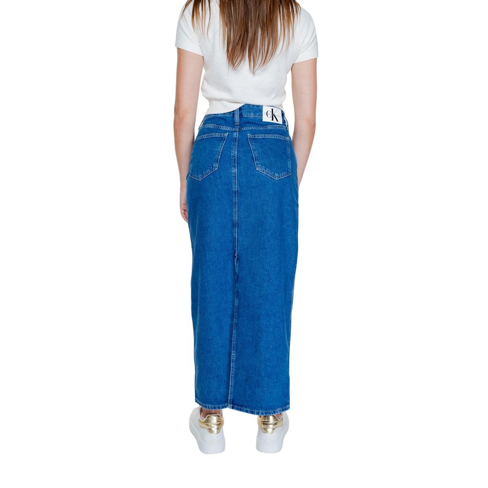 Calvin Klein Jeans Blue Cotton Long Skirt | Regal Royce