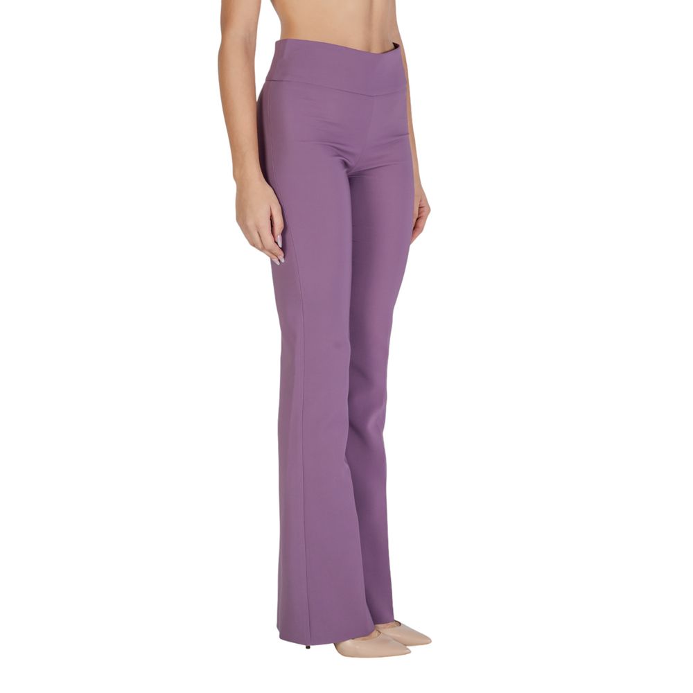 Sandro Ferrone Purple Polyester Flared Pants | Regal Royce