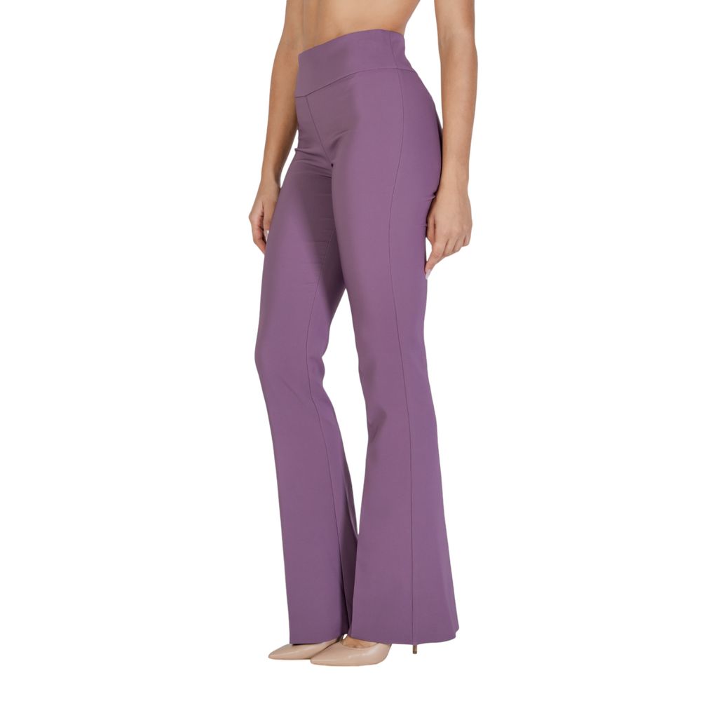 Sandro Ferrone Purple Polyester Flared Pants | Regal Royce