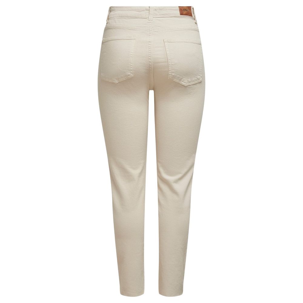 Only Beige Cotton Mom Jeans | Regal Royce