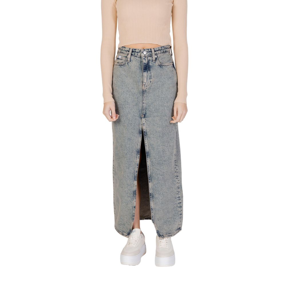 Calvin Klein Jeans Blue Cotton Long Skirt | Regal Royce