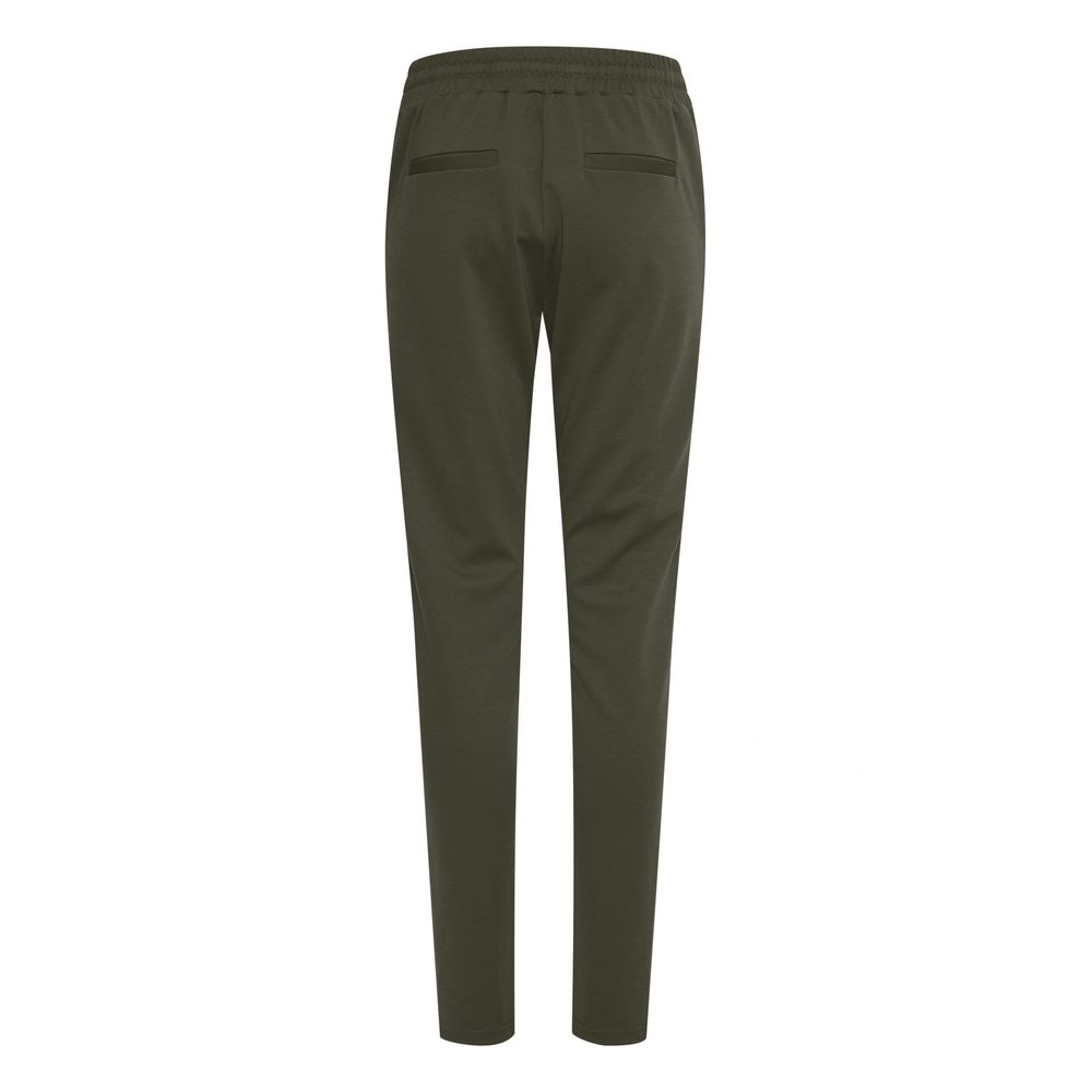 ICHI Green Polyester Casual Pants | Regal Royce