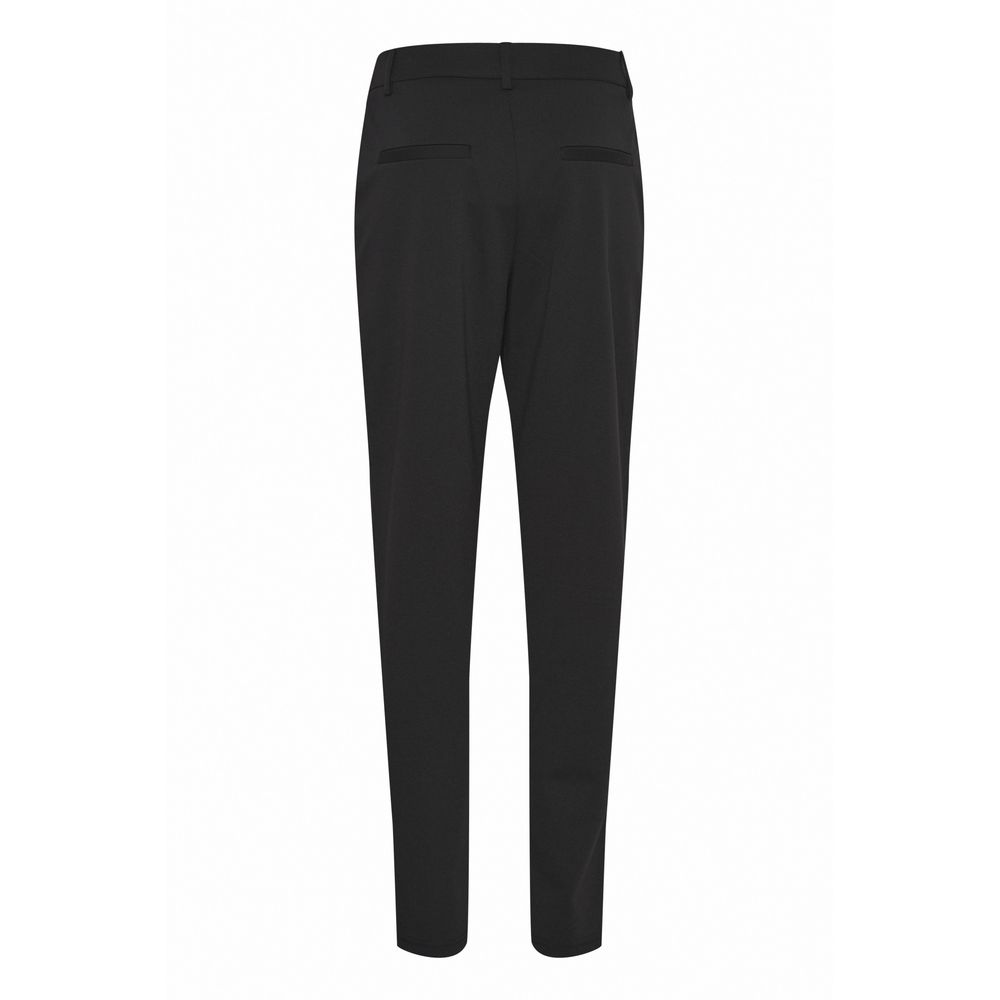 ICHI Black Recycled Polyester Dress Pants | Regal Royce