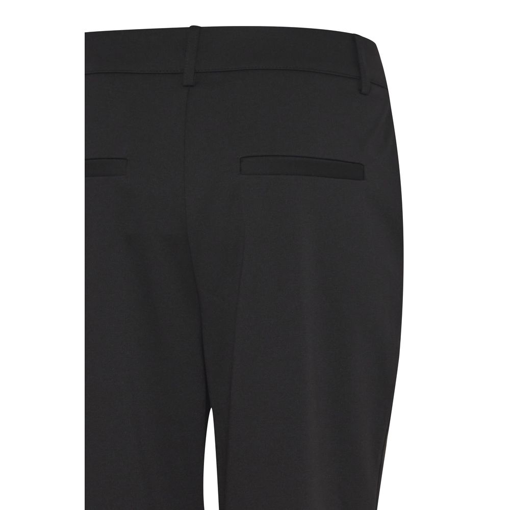 ICHI Black Recycled Polyester Dress Pants | Regal Royce