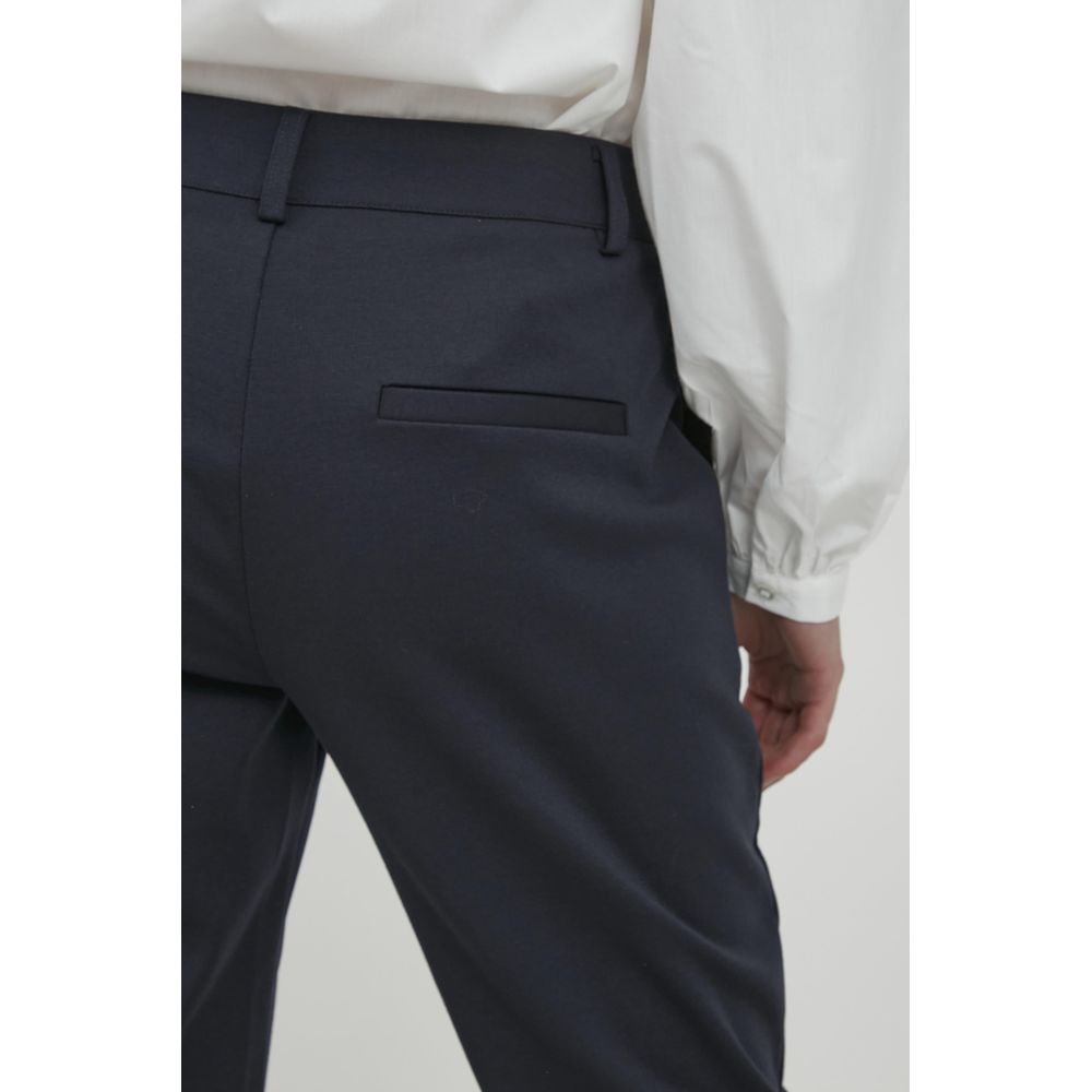 ICHI Blue Recycled Polyester Dress Pants | Regal Royce