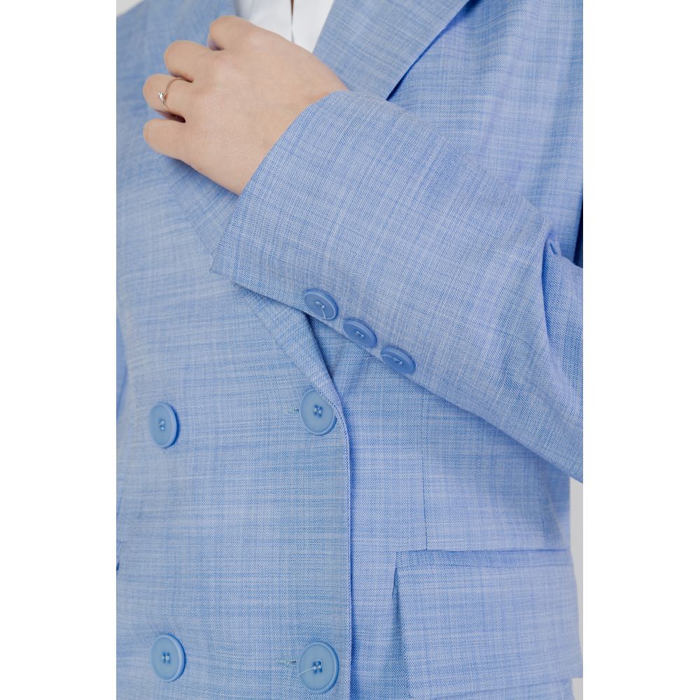 Sandro Ferrone Blue Viscose Blazer | Regal Royce