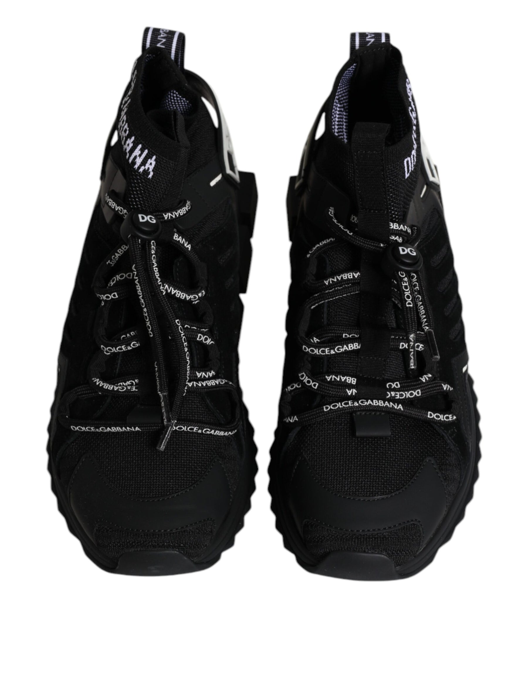 Dolce & Gabbana Black Sorrento Logo Men Sneakers Socks Shoes | Regal Royce