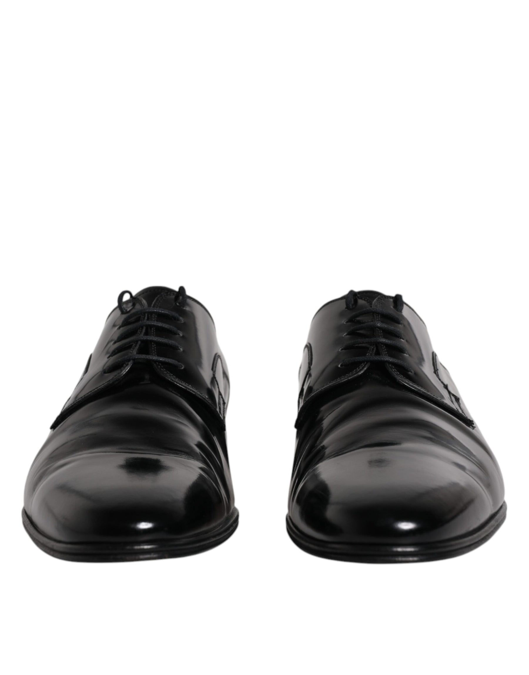 Dolce & Gabbana Black Leather Lace Up Derby Formal Shoes | Regal Royce