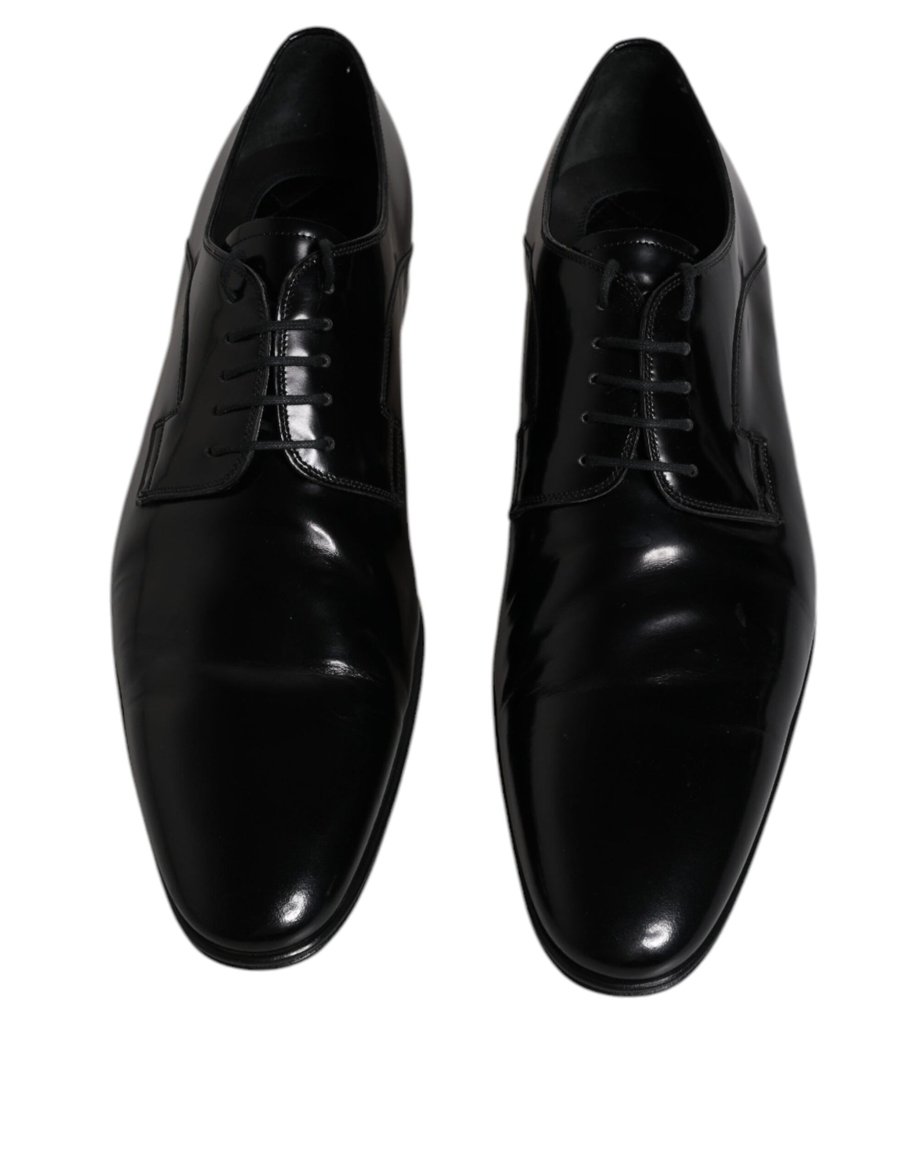 Dolce & Gabbana Black Leather Lace Up Derby Formal Shoes | Regal Royce