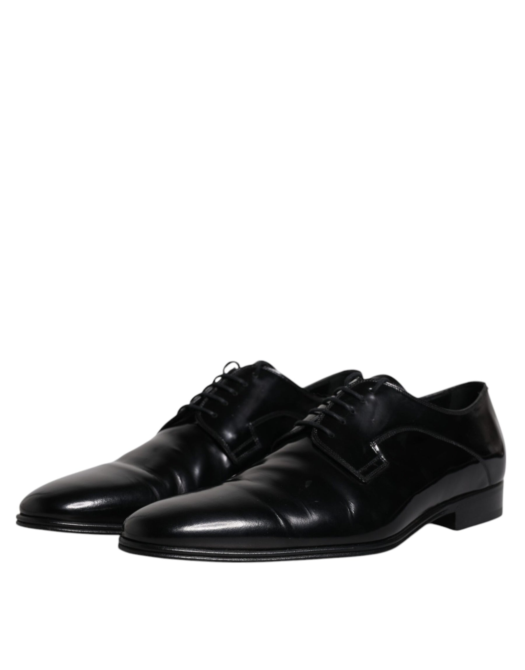 Dolce & Gabbana Black Leather Lace Up Derby Formal Shoes | Regal Royce