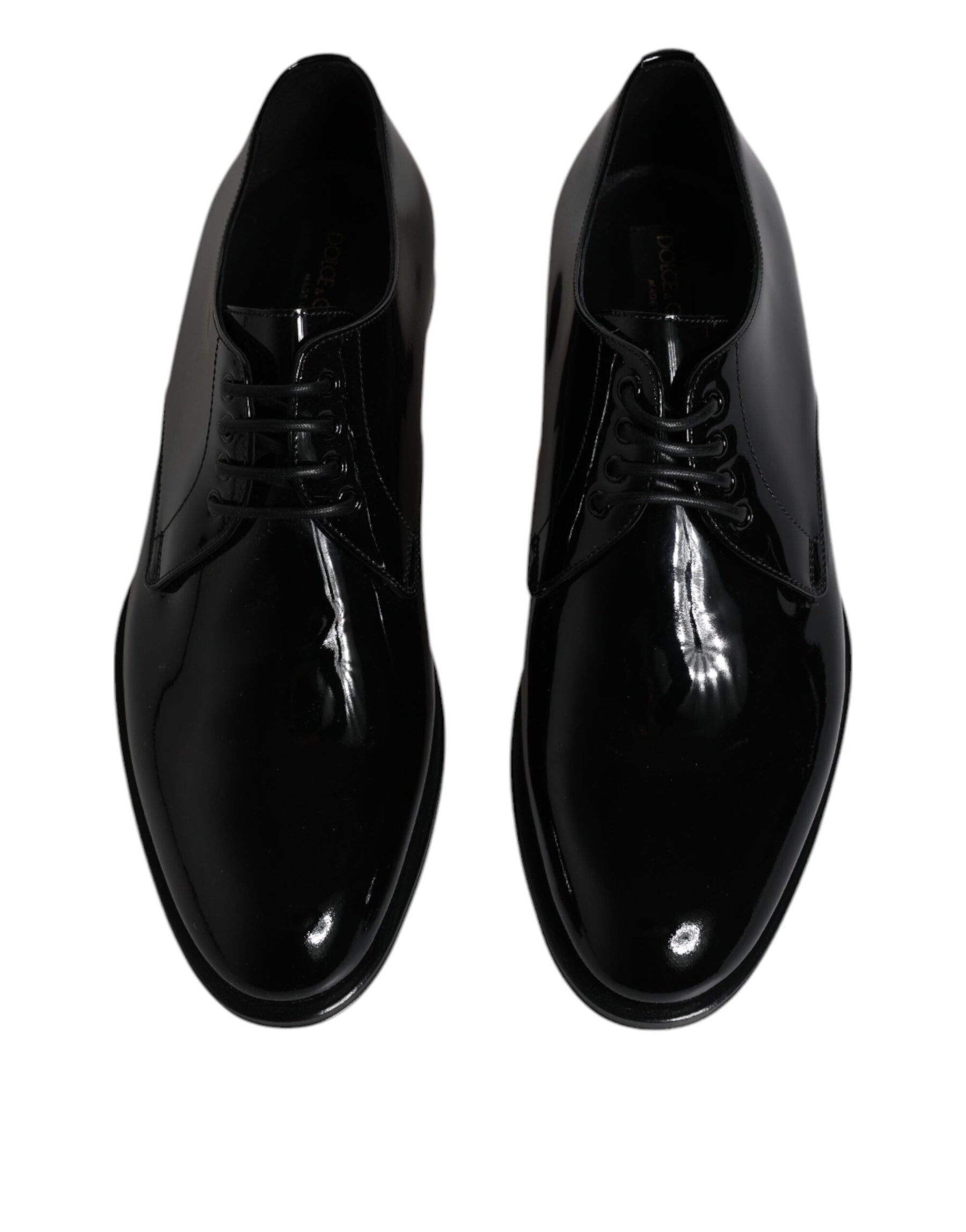 Dolce & Gabbana Black Patent Leather Derby Formal Dress Shoes | Regal Royce