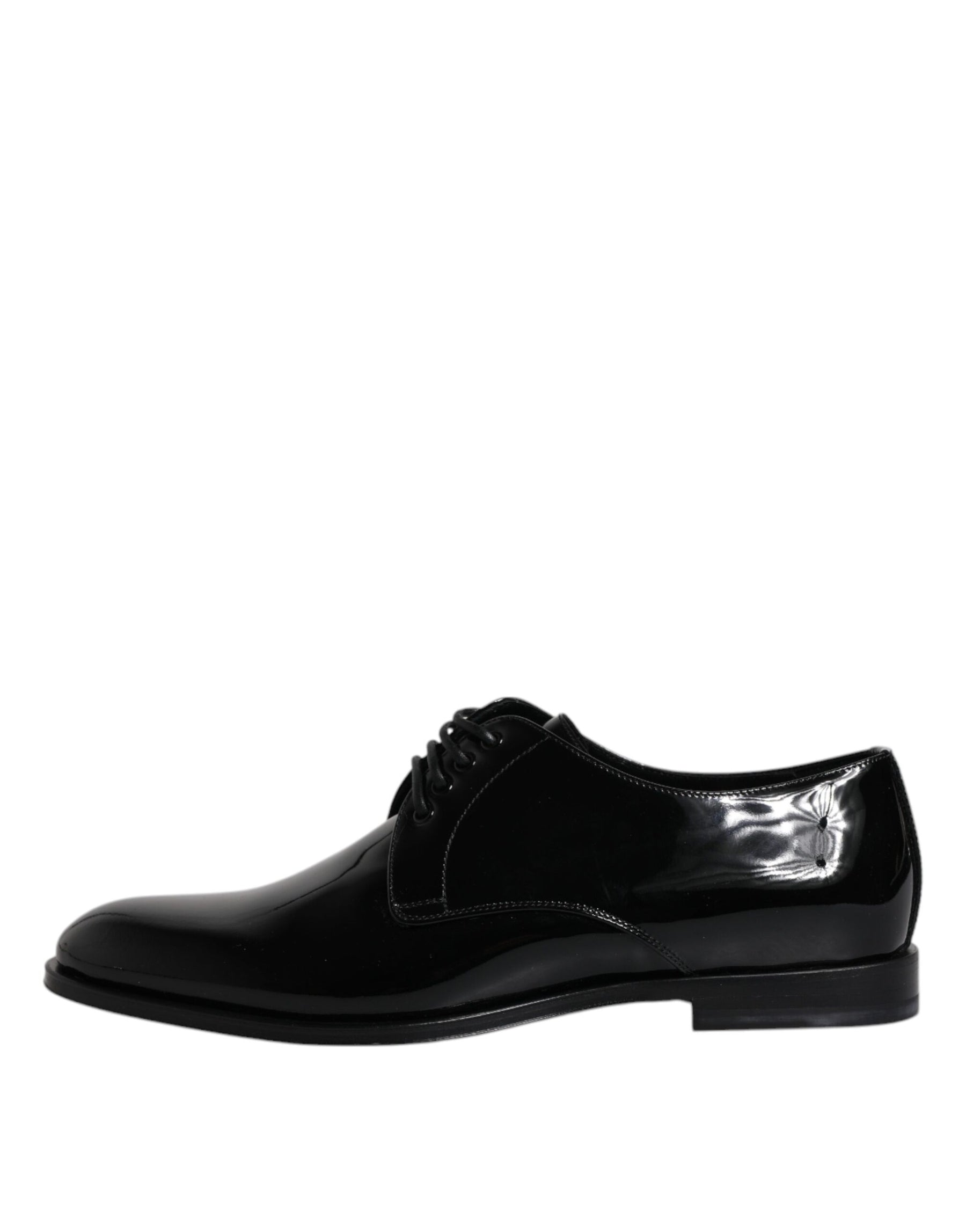 Dolce & Gabbana Black Patent Leather Derby Formal Dress Shoes | Regal Royce