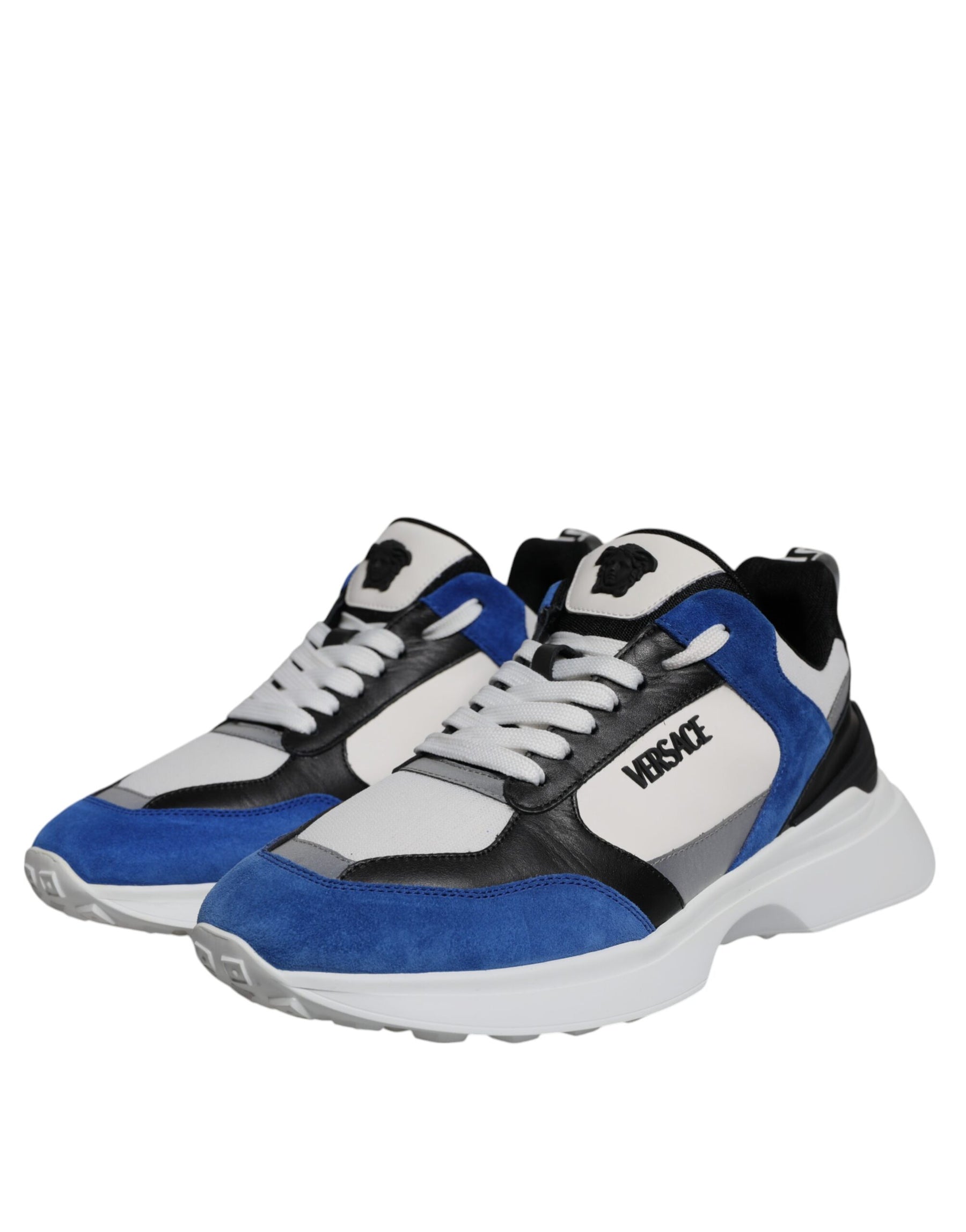 Versace Multicolor Canvas Quad Fabric Medusa Low Top Sneakers Shoes | Regal Royce