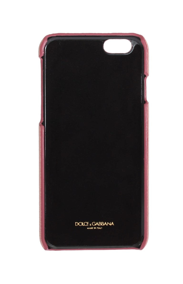 Dolce & Gabbana Pink Leather Heart Crystal Phone Case | Regal Royce