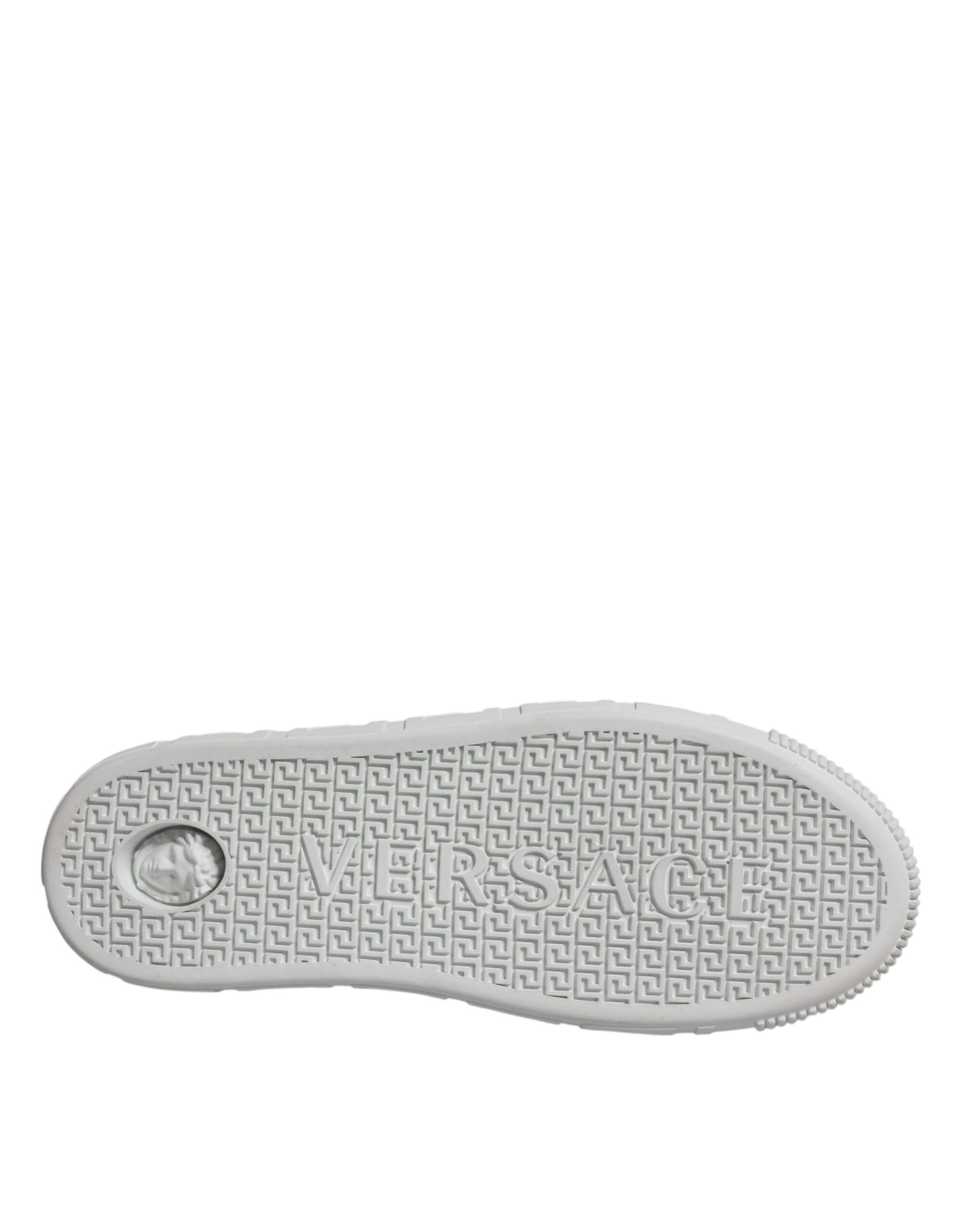Versace White Pink Greca Print Platform Low Top Sneakers Shoes | Regal Royce