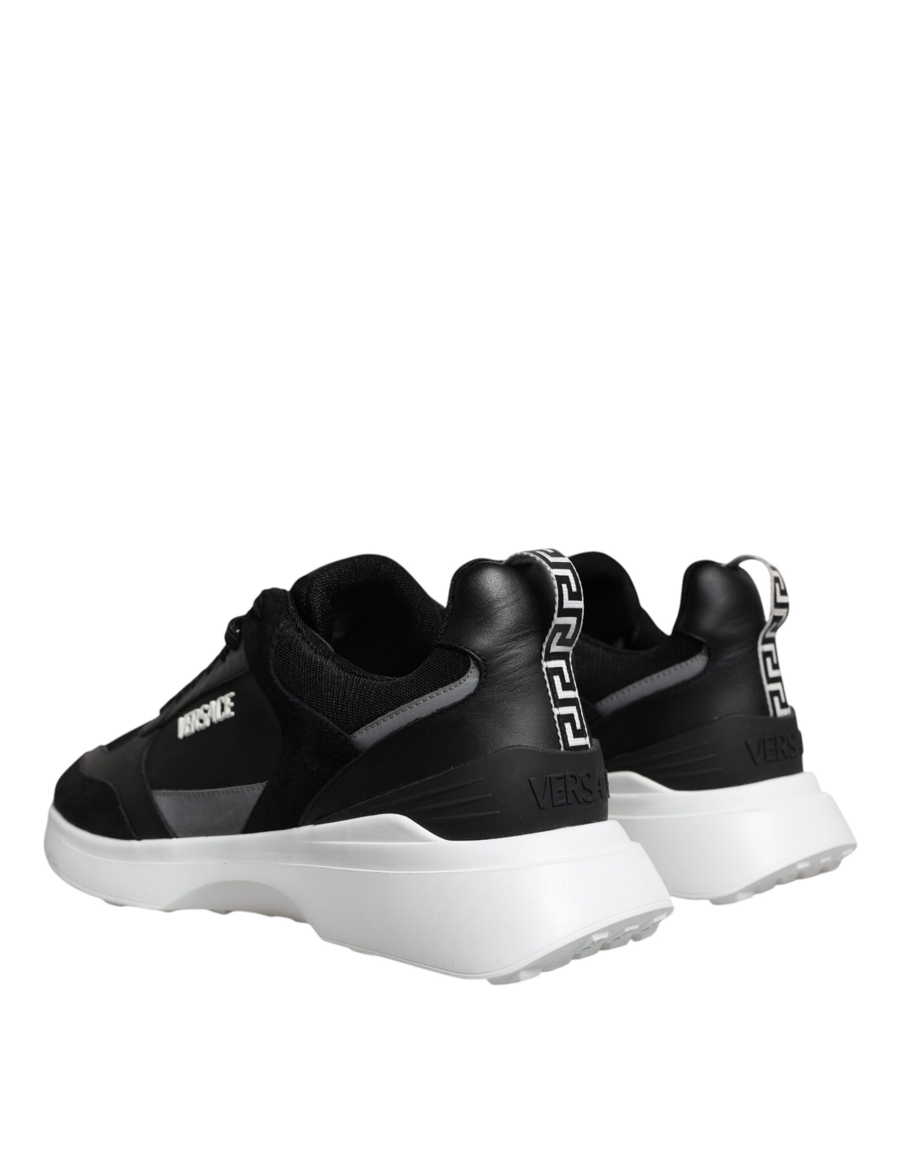 Versace Black Canvas Quad Fabric Medusa Low Top Sneaker Shoes | Regal Royce