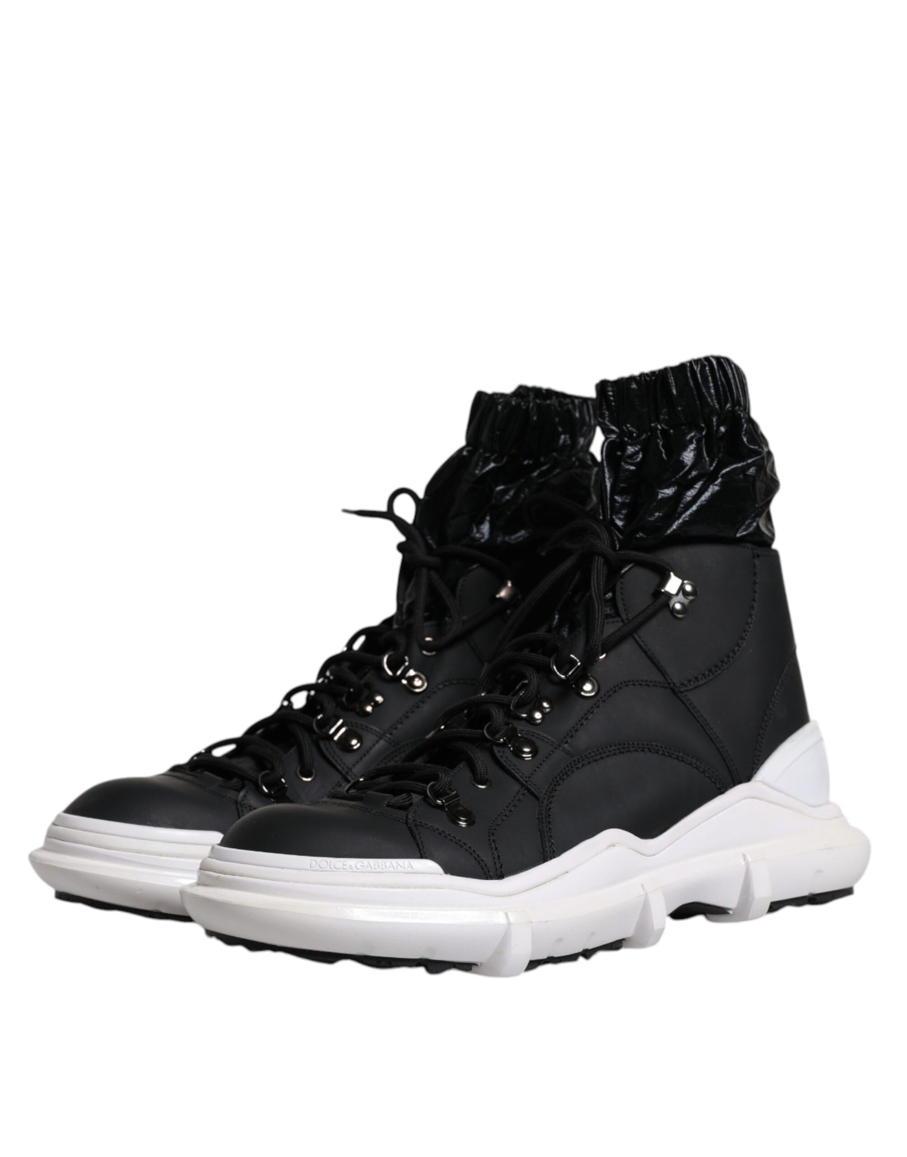 Dolce & Gabbana Black Nylon Galileo High Top Sneakers Shoes | Regal Royce