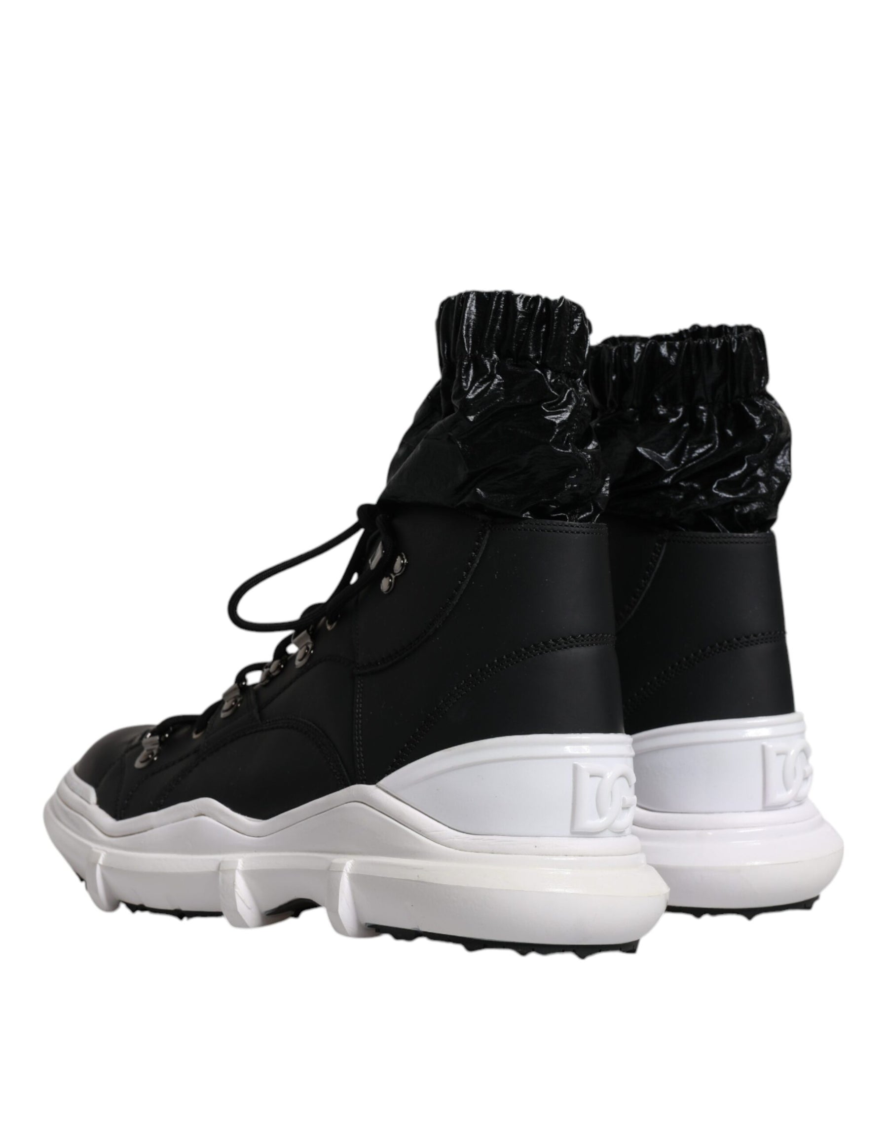 Dolce & Gabbana Black Nylon Galileo High Top Sneakers Shoes | Regal Royce