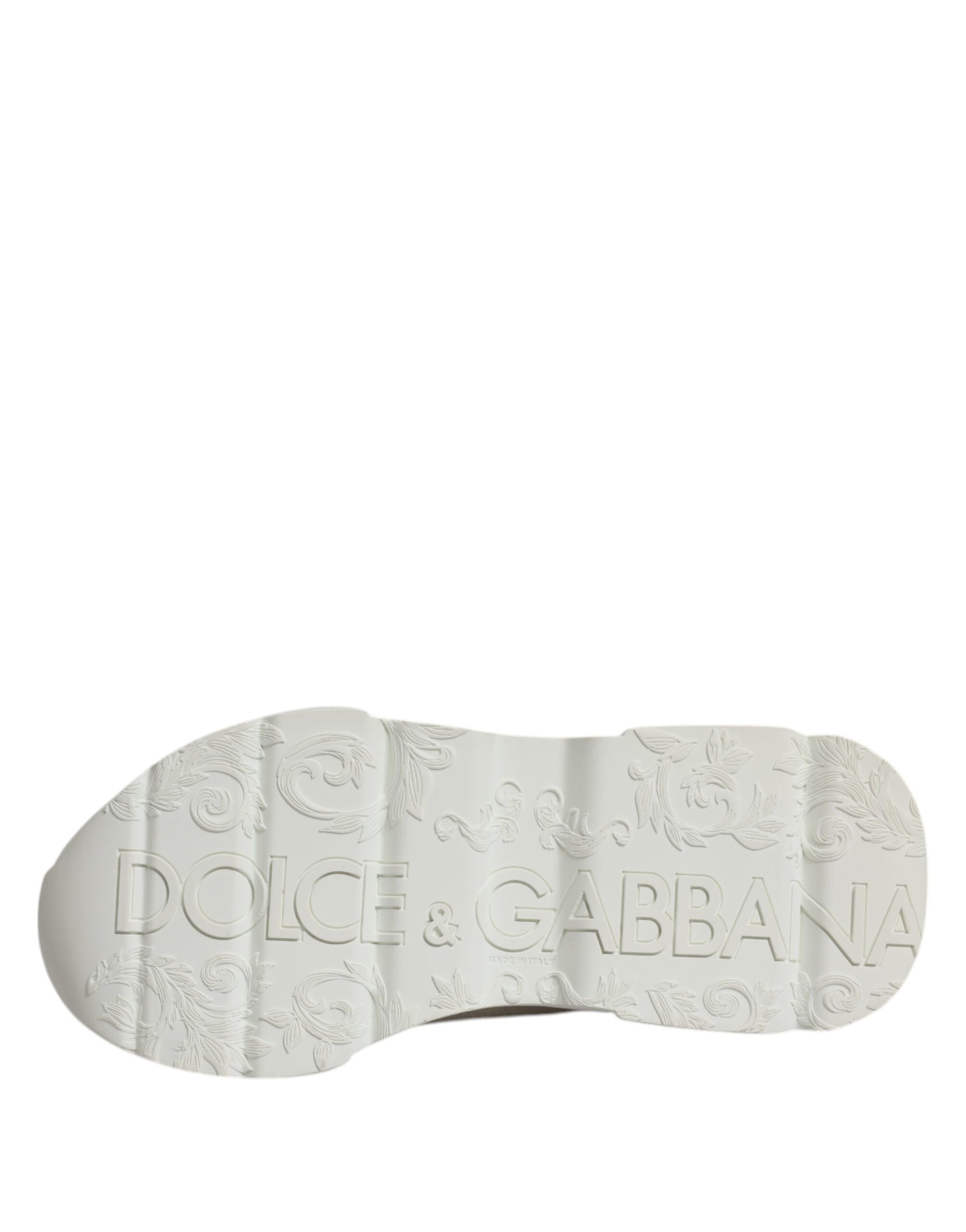 Dolce & Gabbana White Leather Daymaster Low Top Sneakers Shoes | Regal Royce