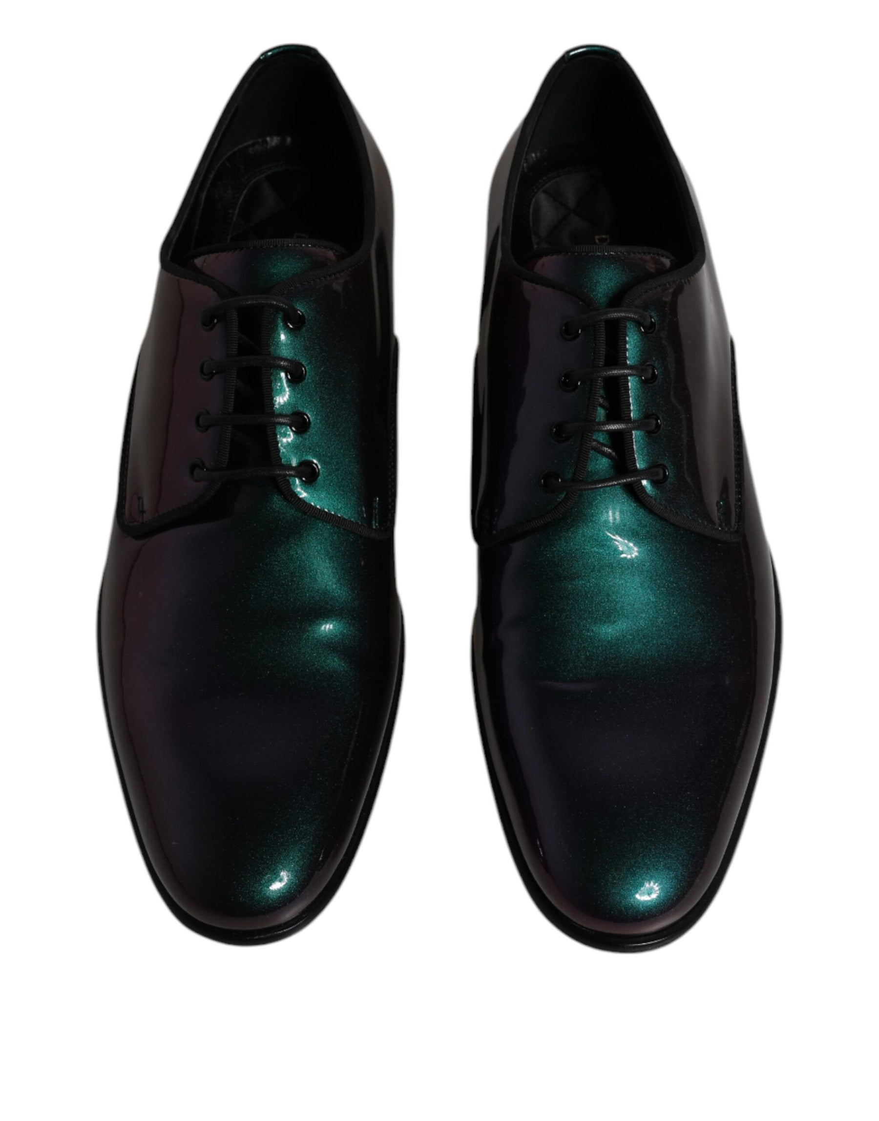 Dolce & Gabbana Peacock Patent Leather Derby Men Dress Shoes | Regal Royce