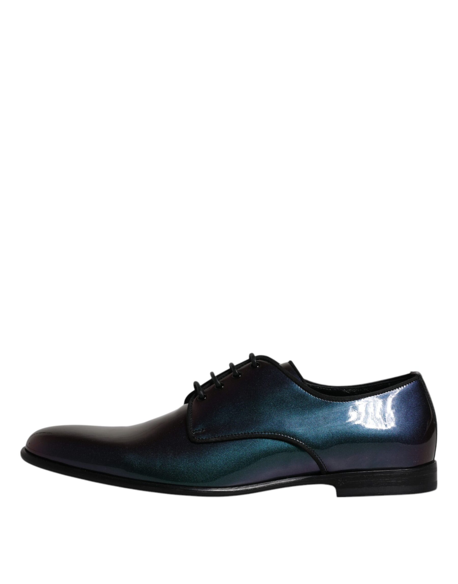Dolce & Gabbana Peacock Patent Leather Derby Men Dress Shoes | Regal Royce